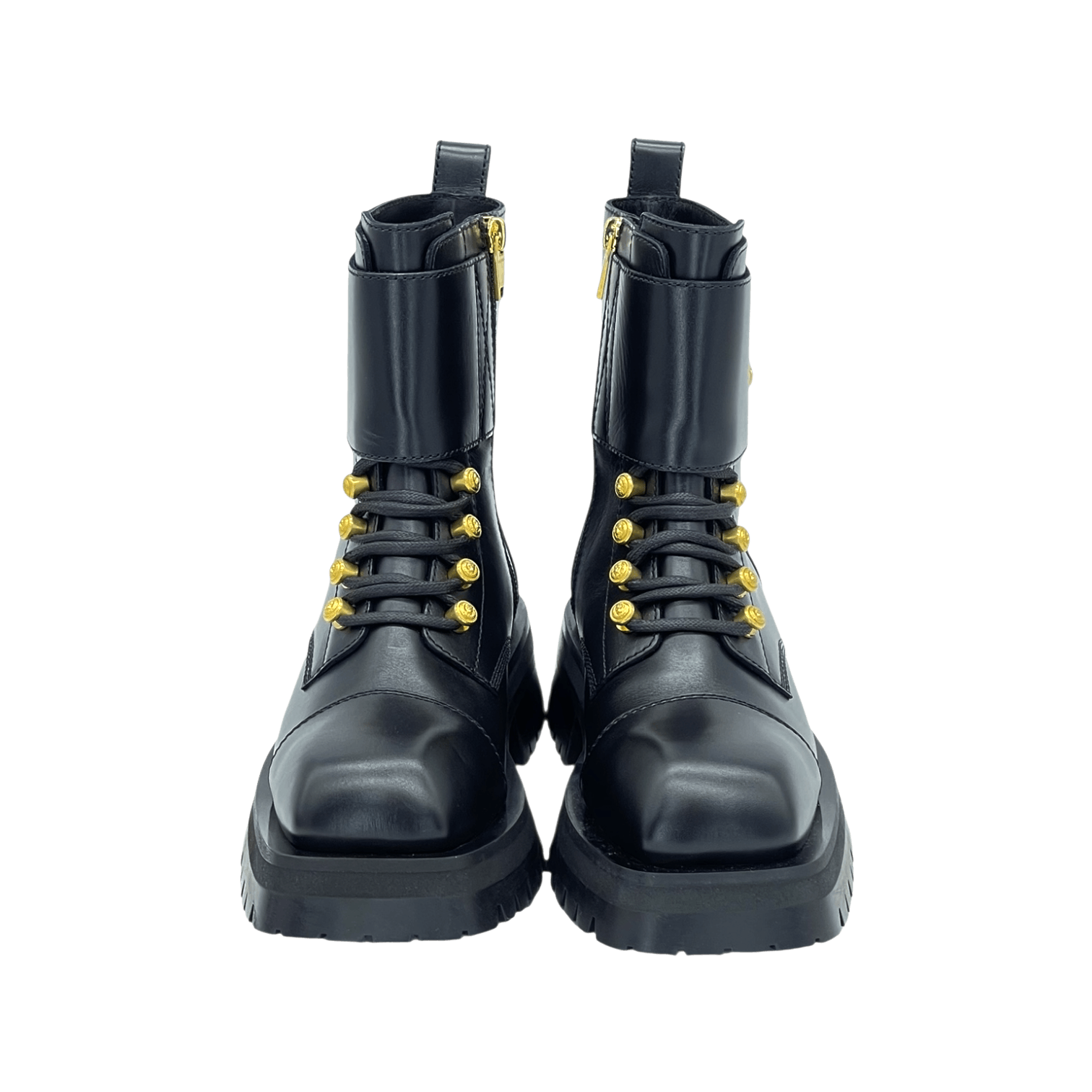 Balmain Black Leather Ranger Army Ankle Boots 37 BALMAIN