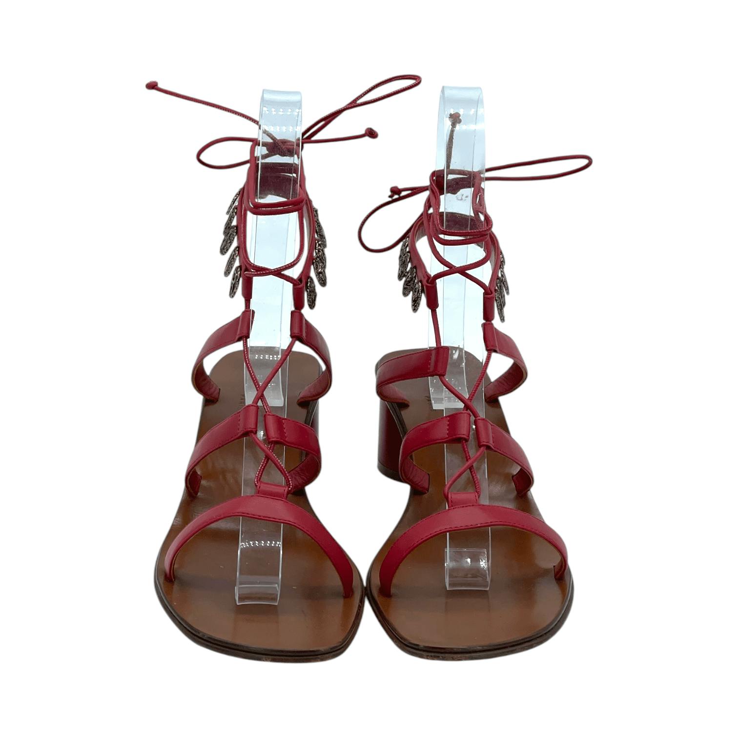 Christian Dior Red String Heeled Sandals 38 (Pre‑Owned)