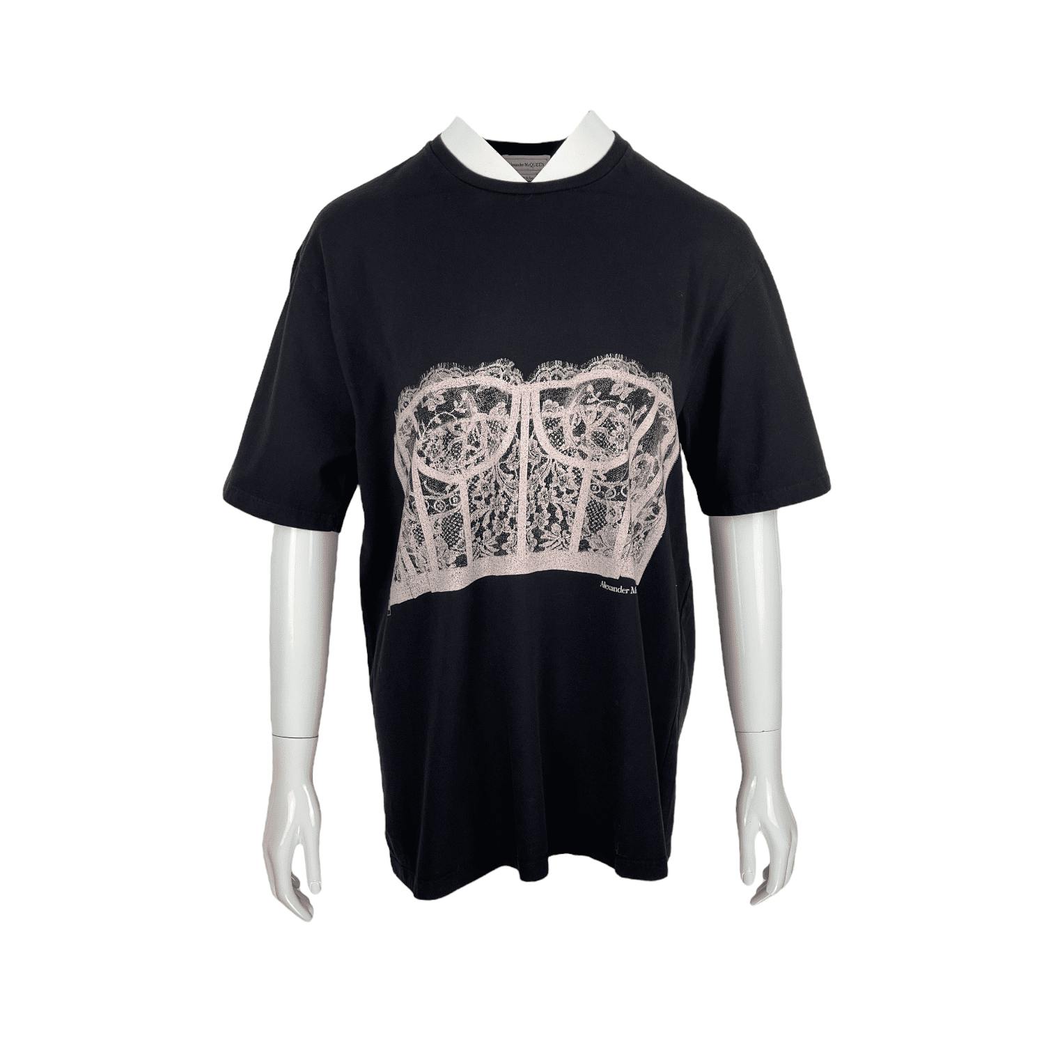 Alexander McQueen Black Cotton Corset Print (Pre‑Owned)