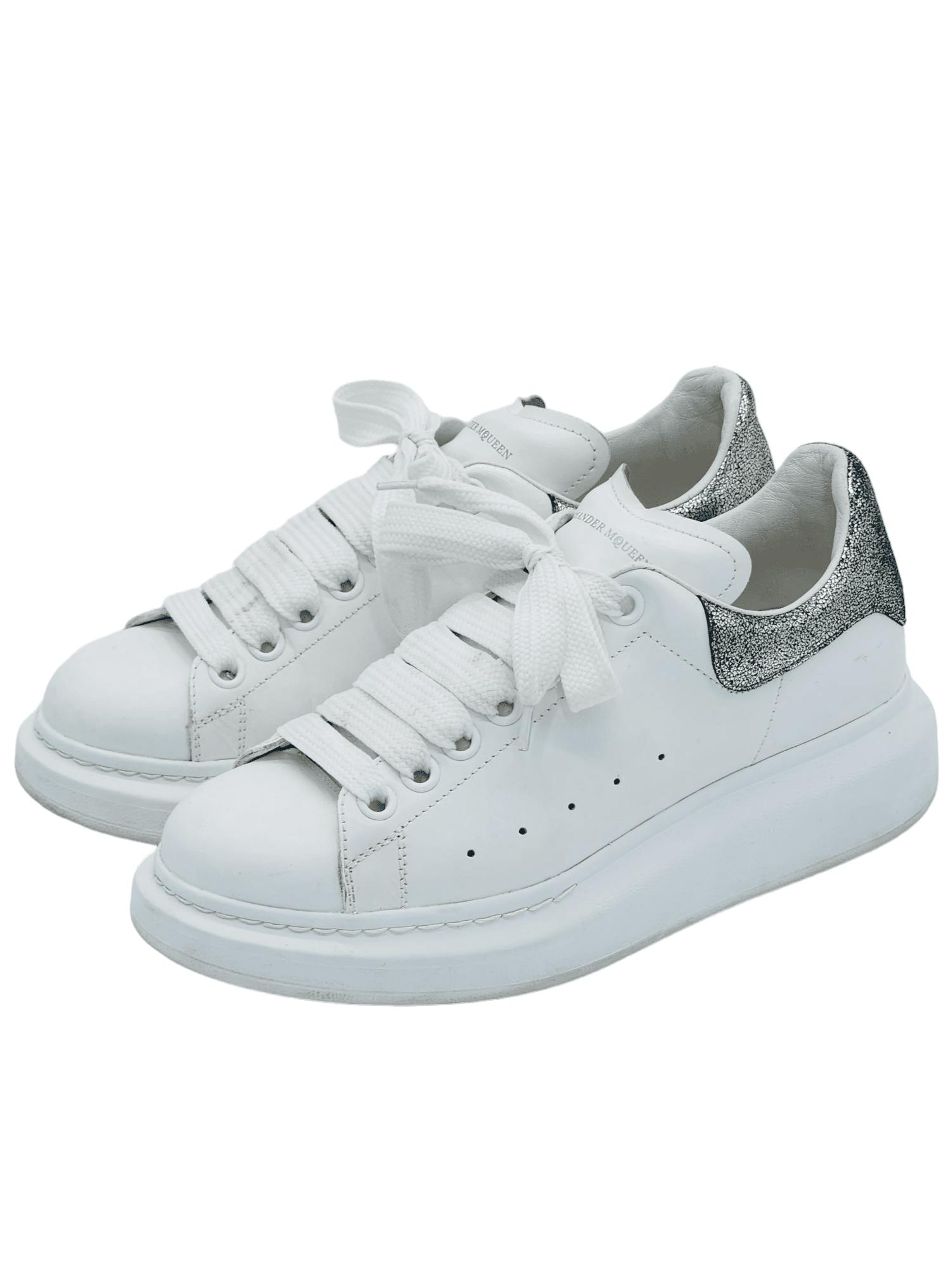 Alexander McQueen White Leather Silver (Pre‑Owned)
