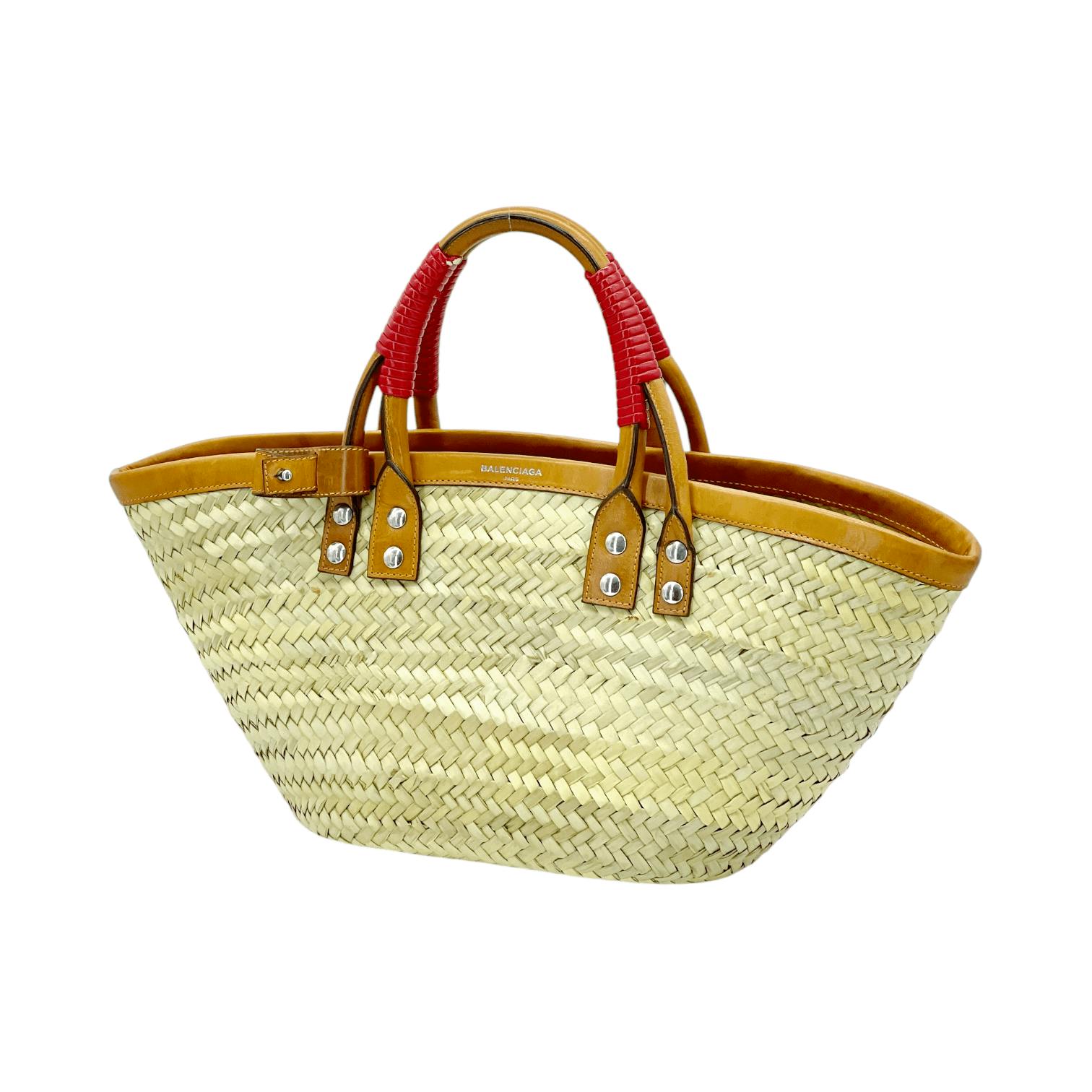 BALENCIAGA BISTRO PANIER STRAW HAND BAG