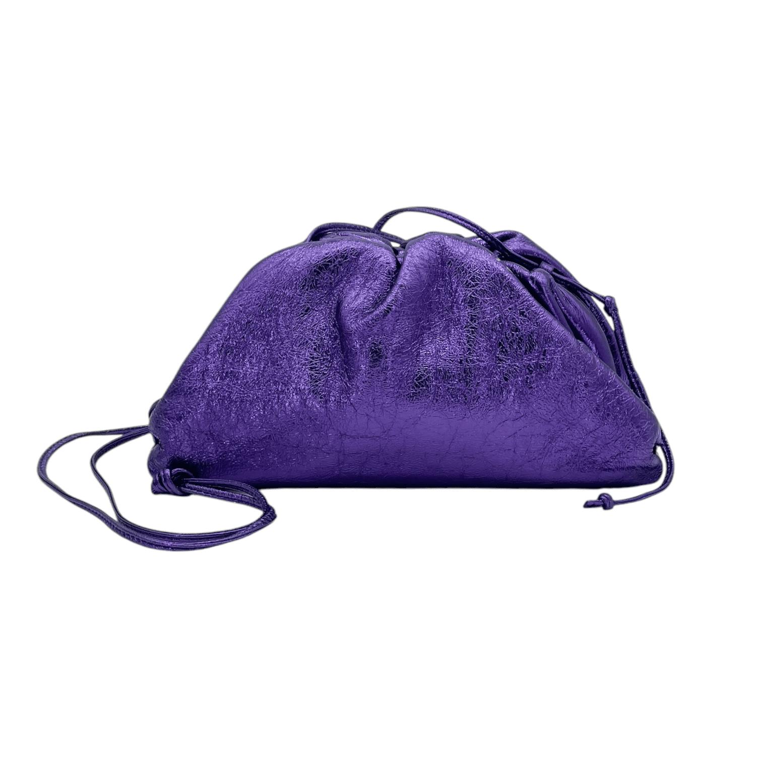 Bottega Veneta Metallic Purple Crushed Leather (Pre‑Owned)