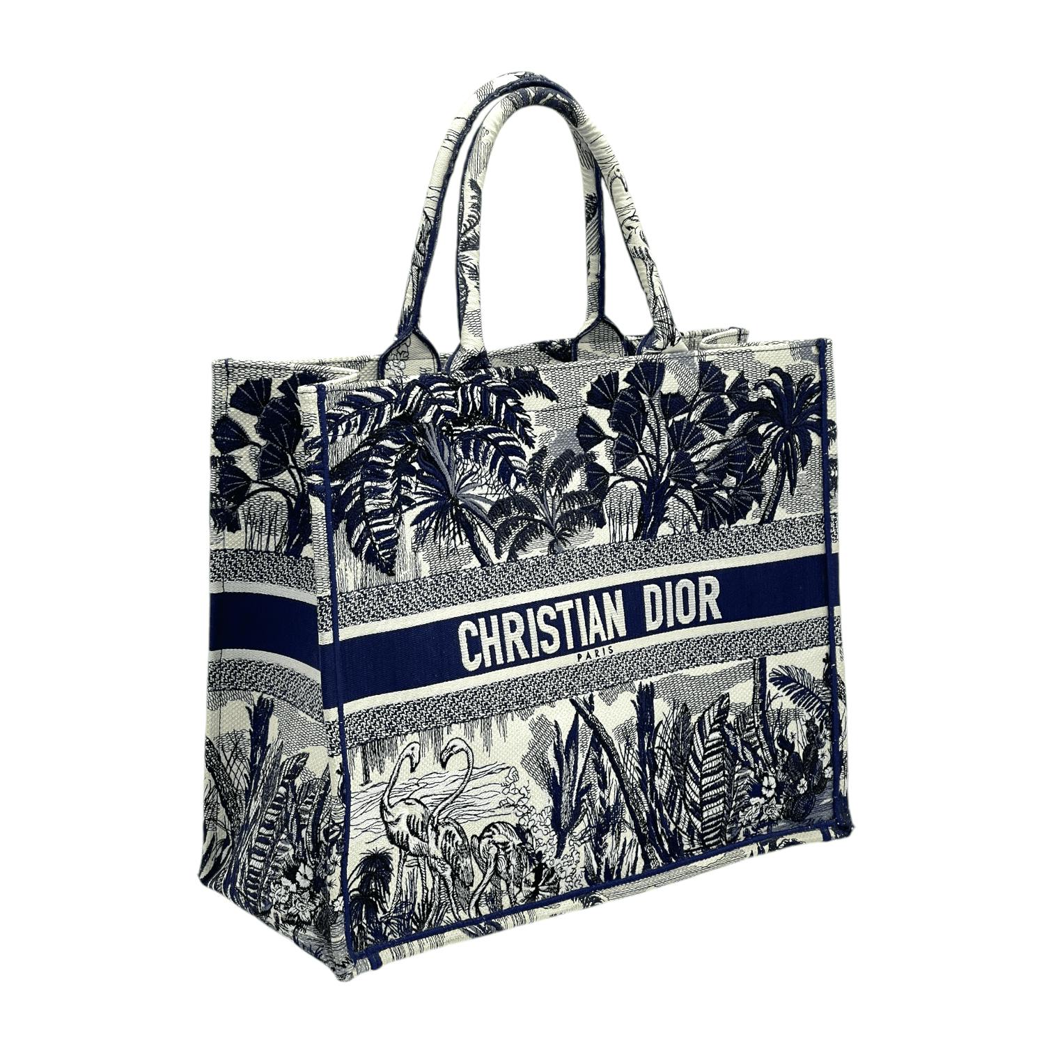 Christian Dior Navy Blue Canvas Embroidered (Pre‑Owned)