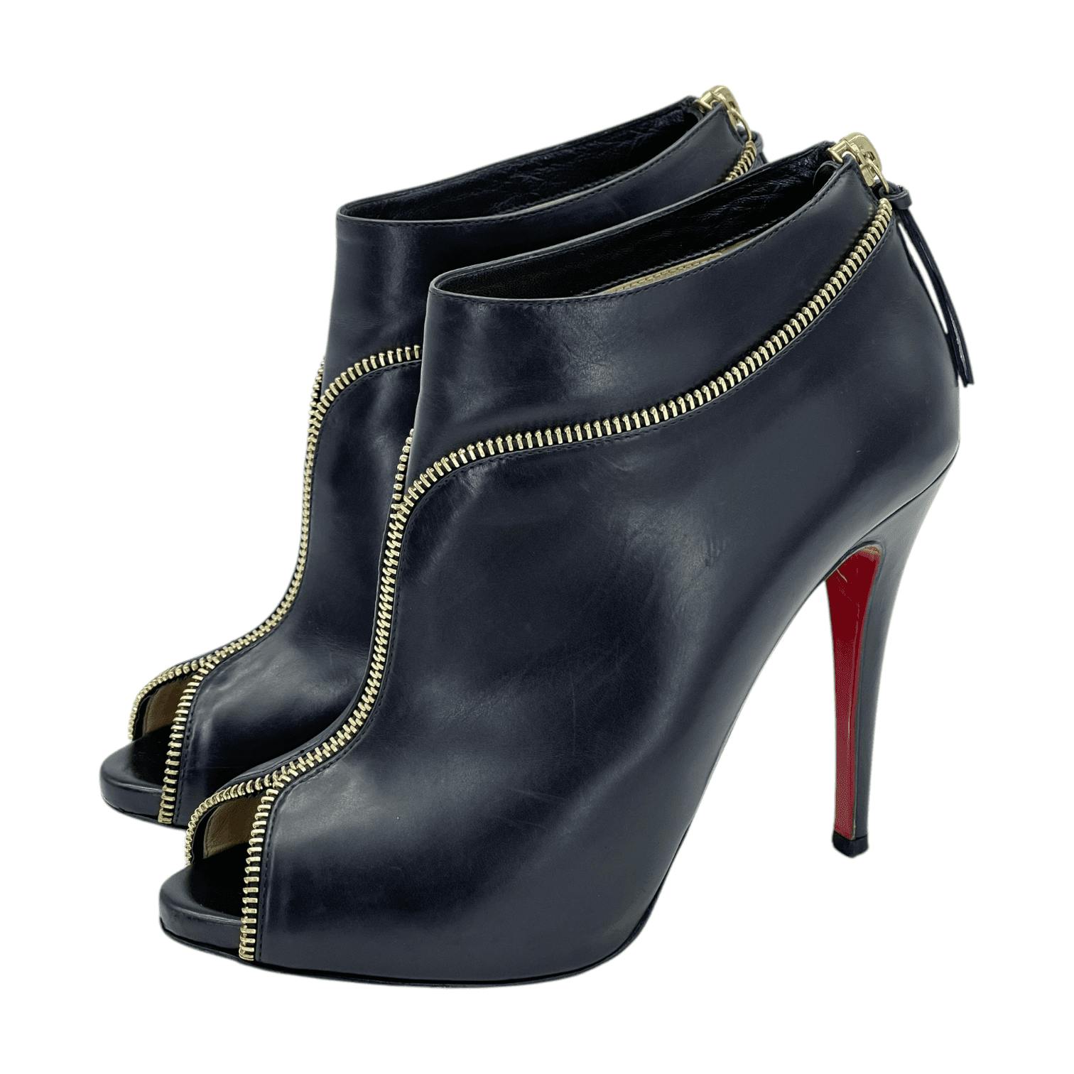 Patent Leather Louboutin Boots Zipper Women's Luxury Boots