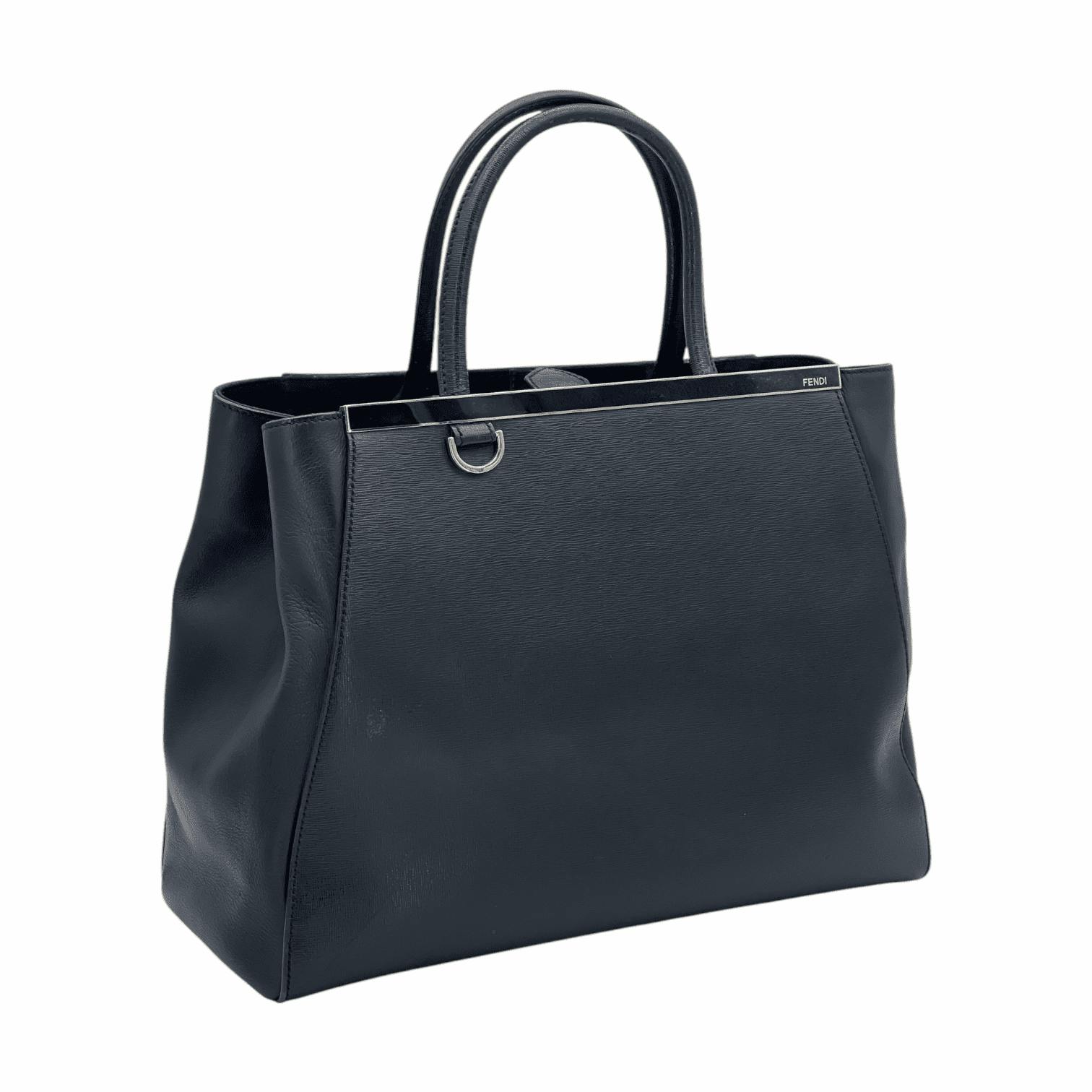 Fendi Black Leather Medium 2Jours Bag (Pre‑Owned)