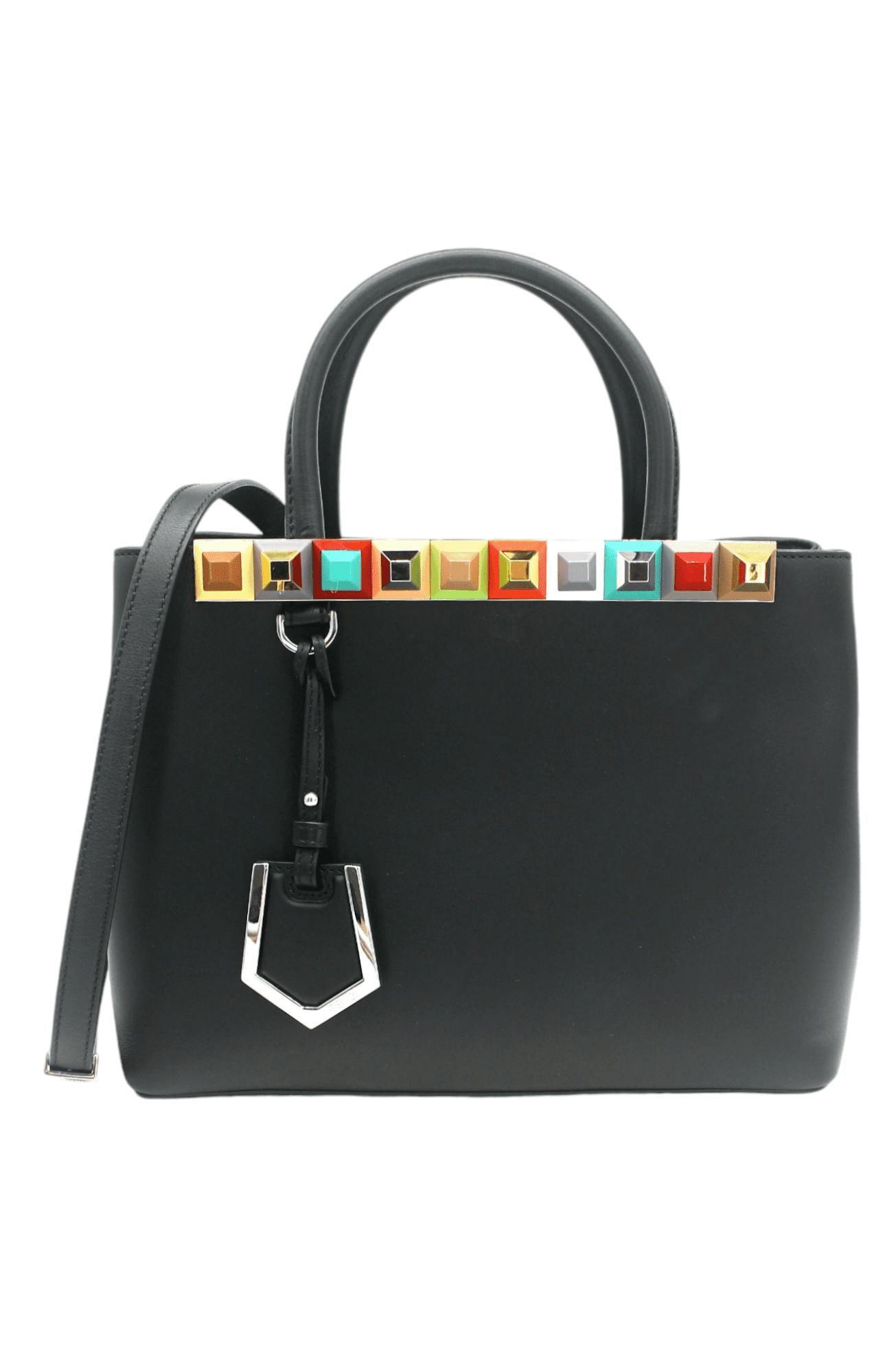 Fendi Black Vitello Baltico Dolce Studded (Pre‑Owned)