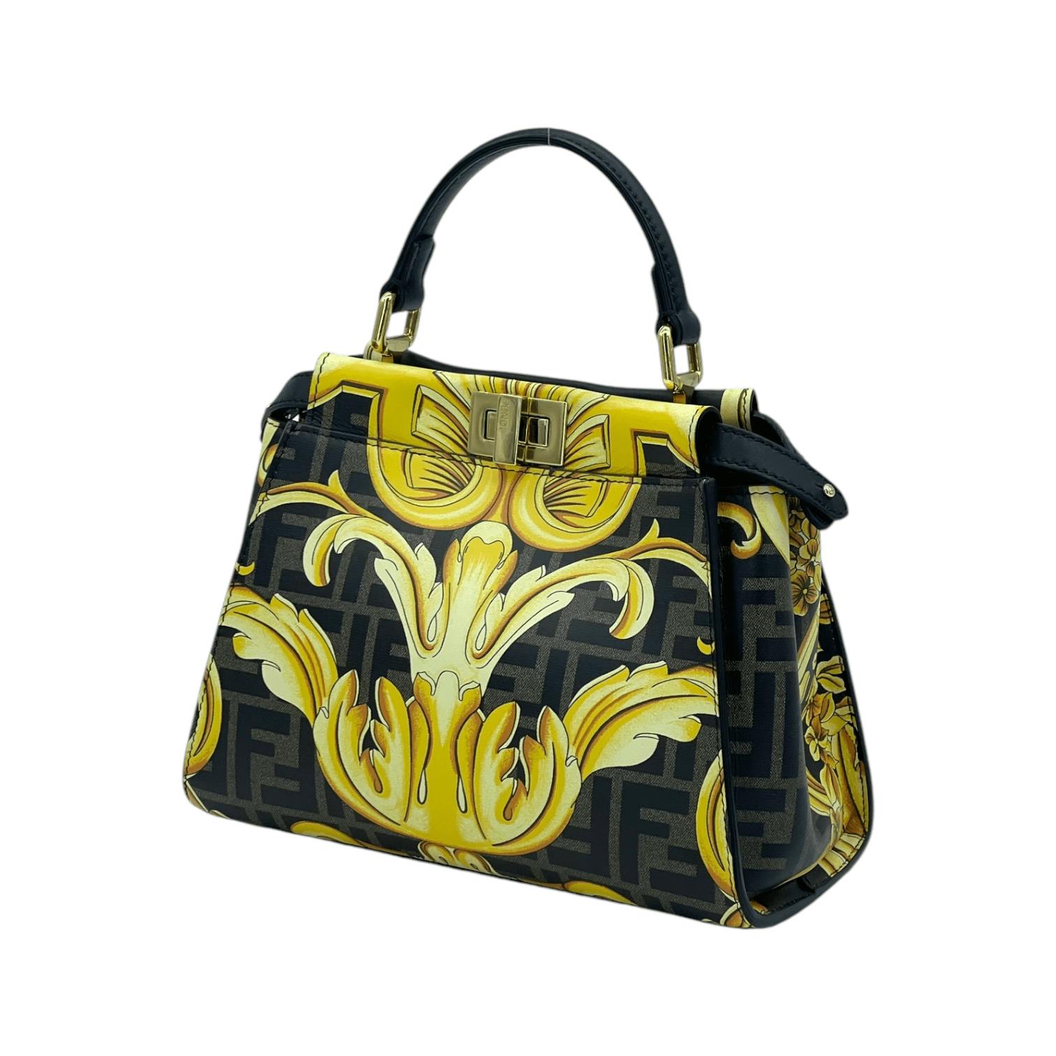 Fendi x Versace Gold Black Leather Small (Pre‑Owned)