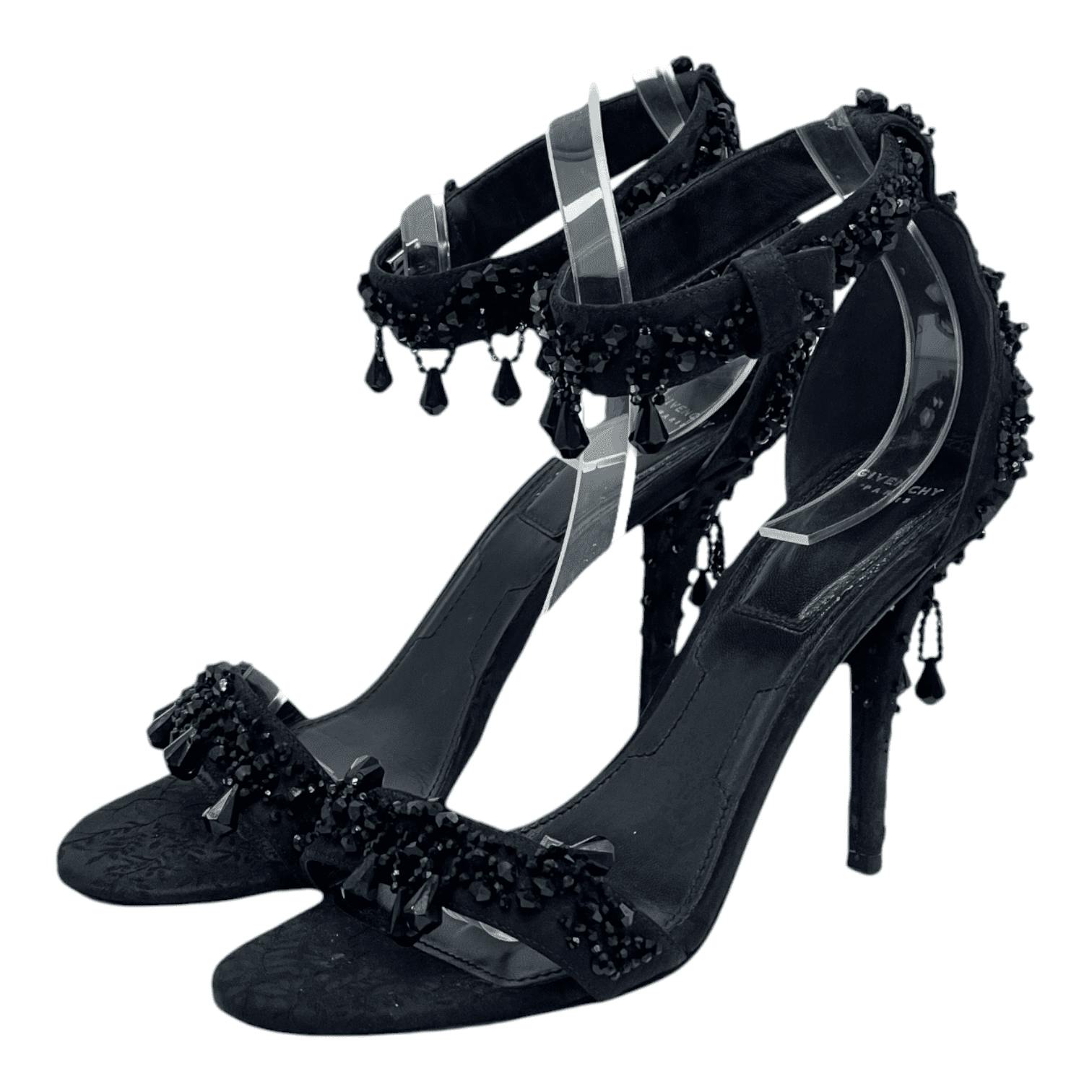 Givenchy Black Embellished Open Toe Ankle (Pre‑Owned)