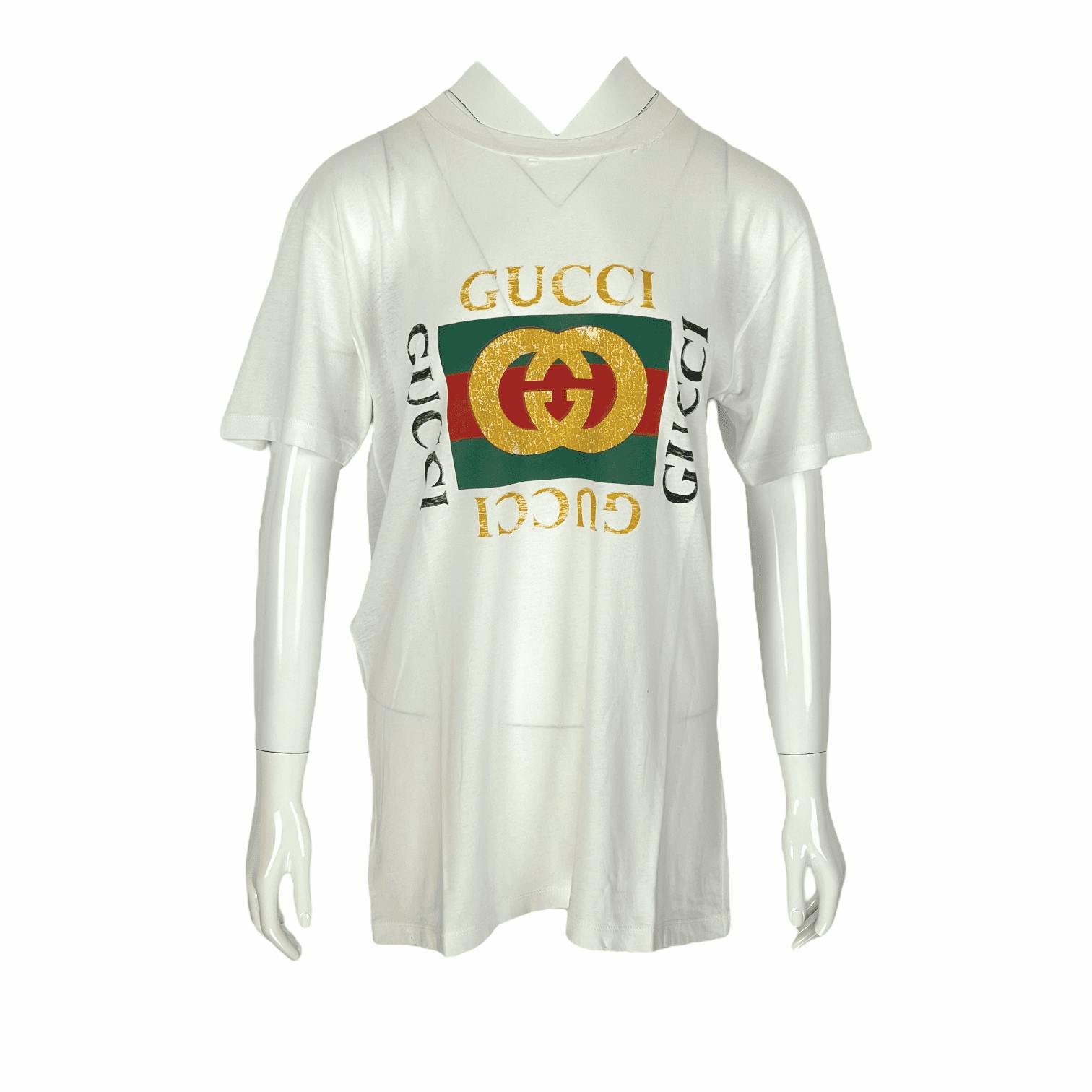 Gucci White Logo Embellished Tiger Flower (Pre‑Owned)