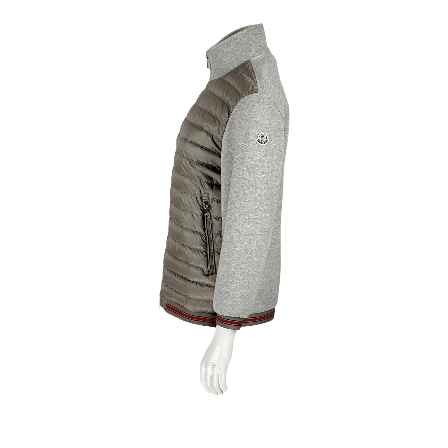 Moncler Grey Puffer Zipper Maglia Cardigan L (Pre‑Owned)