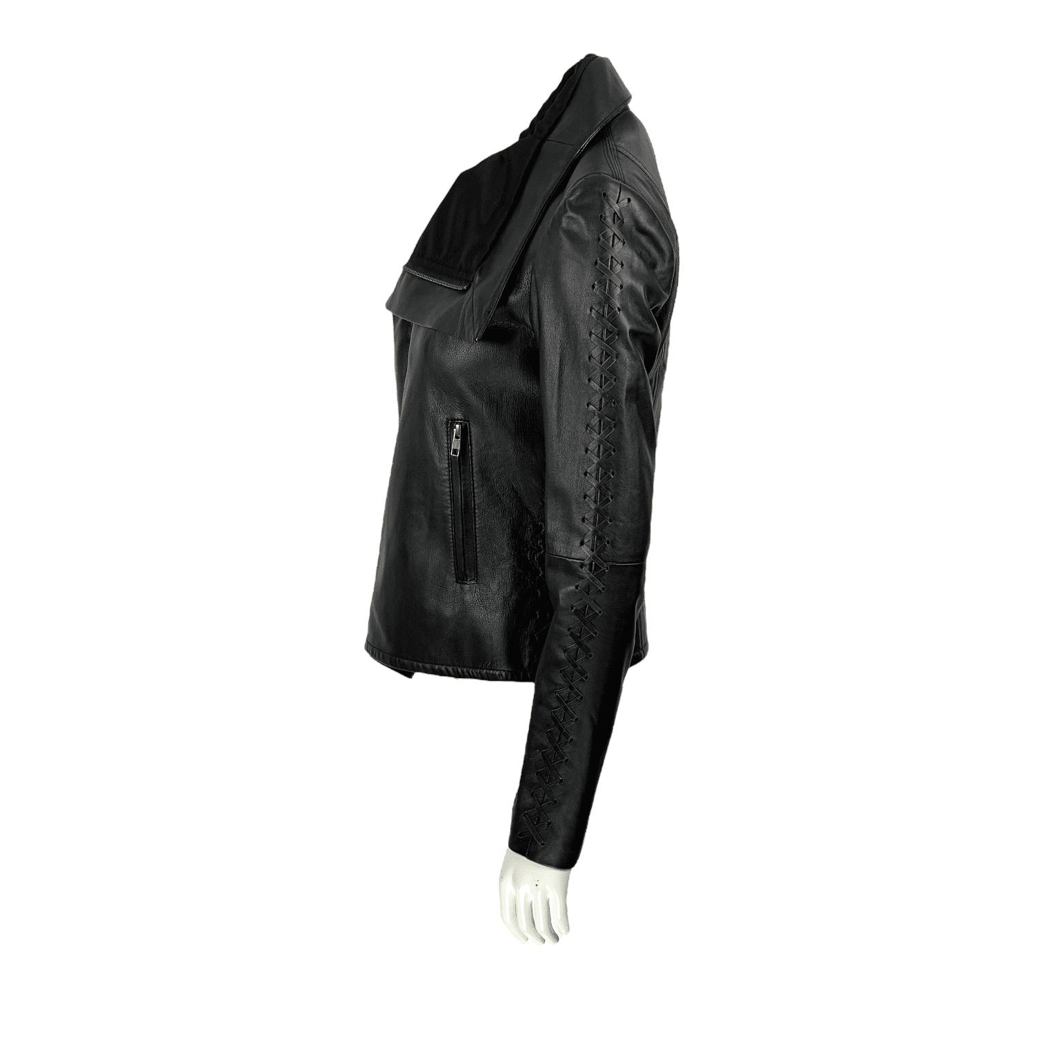 rick owens high neck leather jacket レザー RICK OWENS High-Neck Leather Jacket | endource