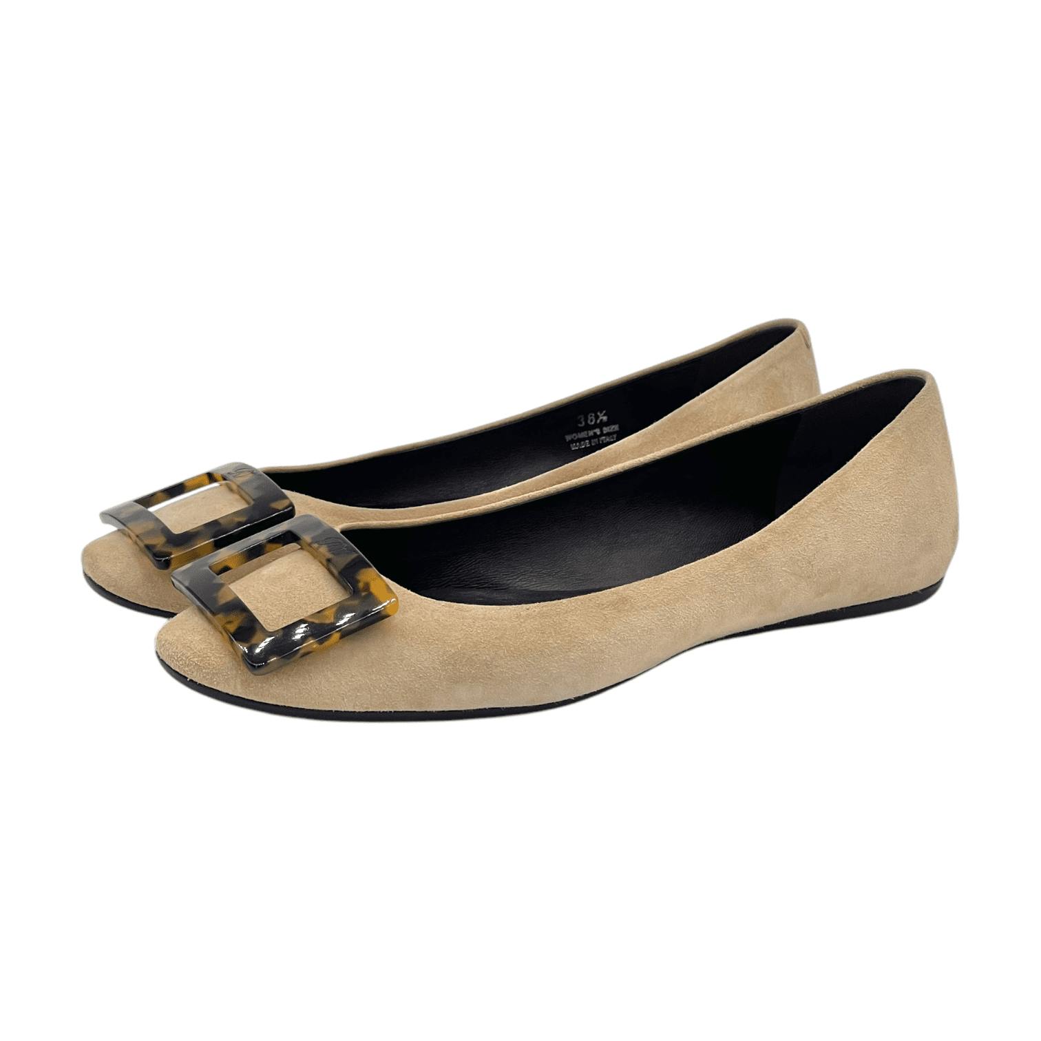 Roger Vivier Beige Suede Ballet Flats (Pre‑Owned)