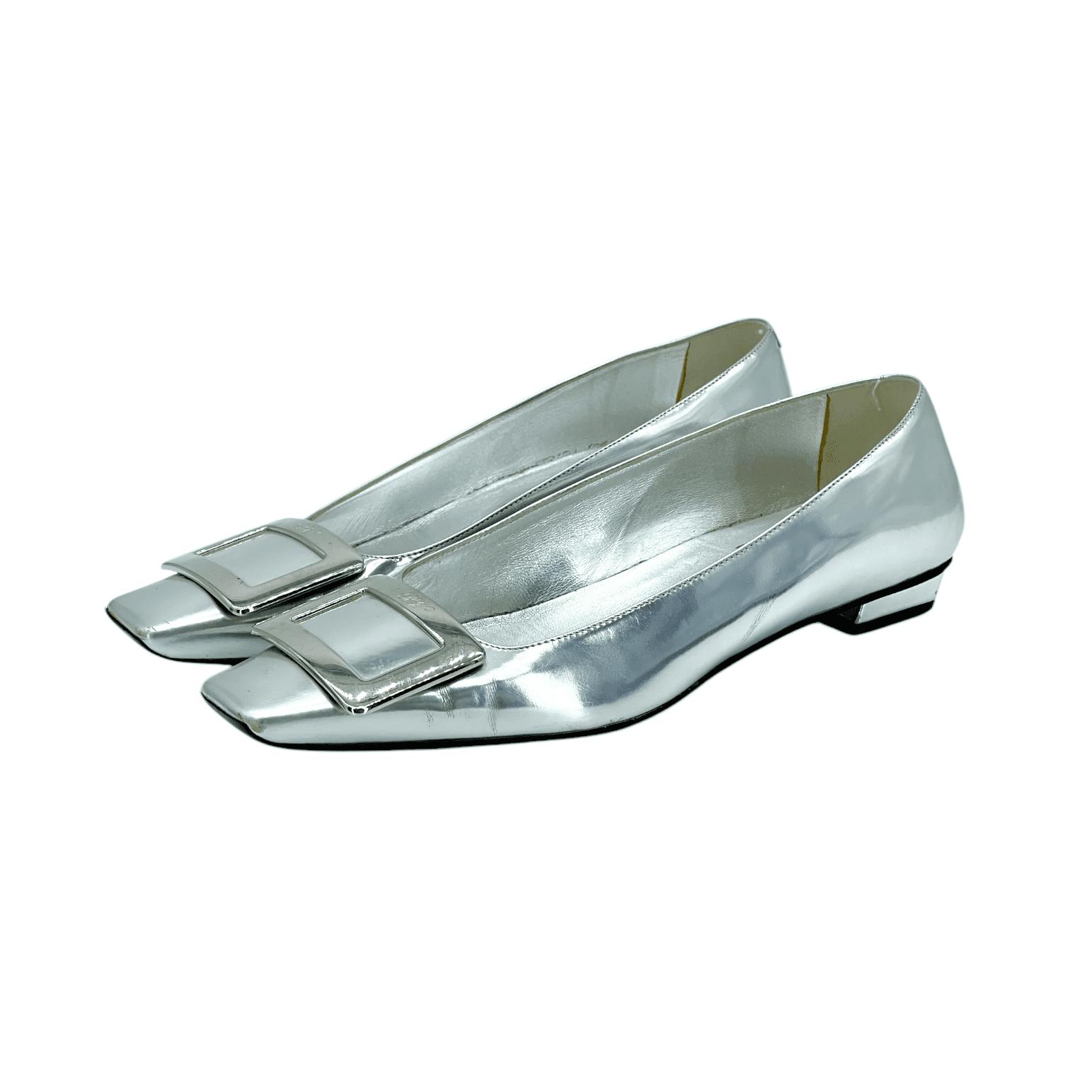 Roger Vivier Silver Leather Belle Vivier Metal (Pre‑Owned)