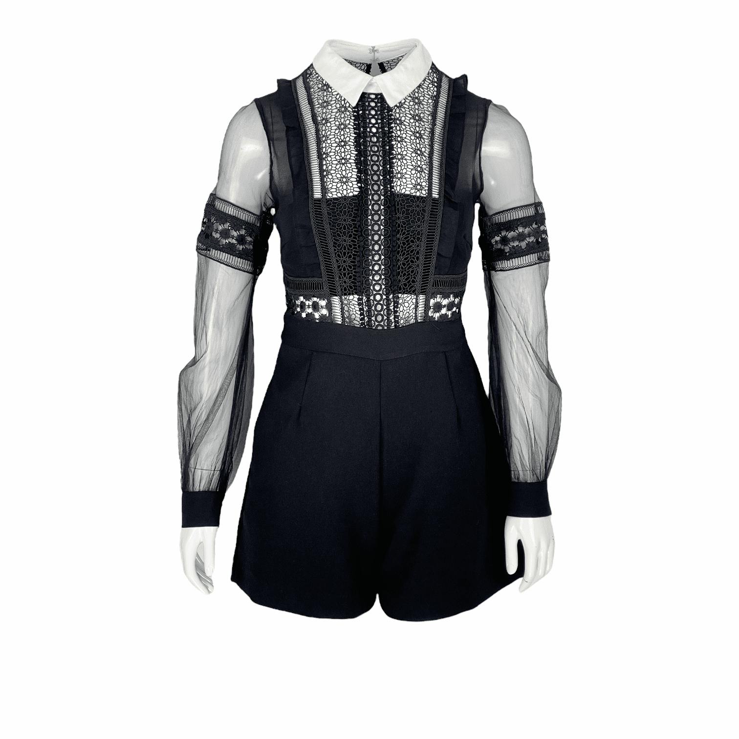 Self Portrait Black Lace Jumpsuit (Pre‑Owned)