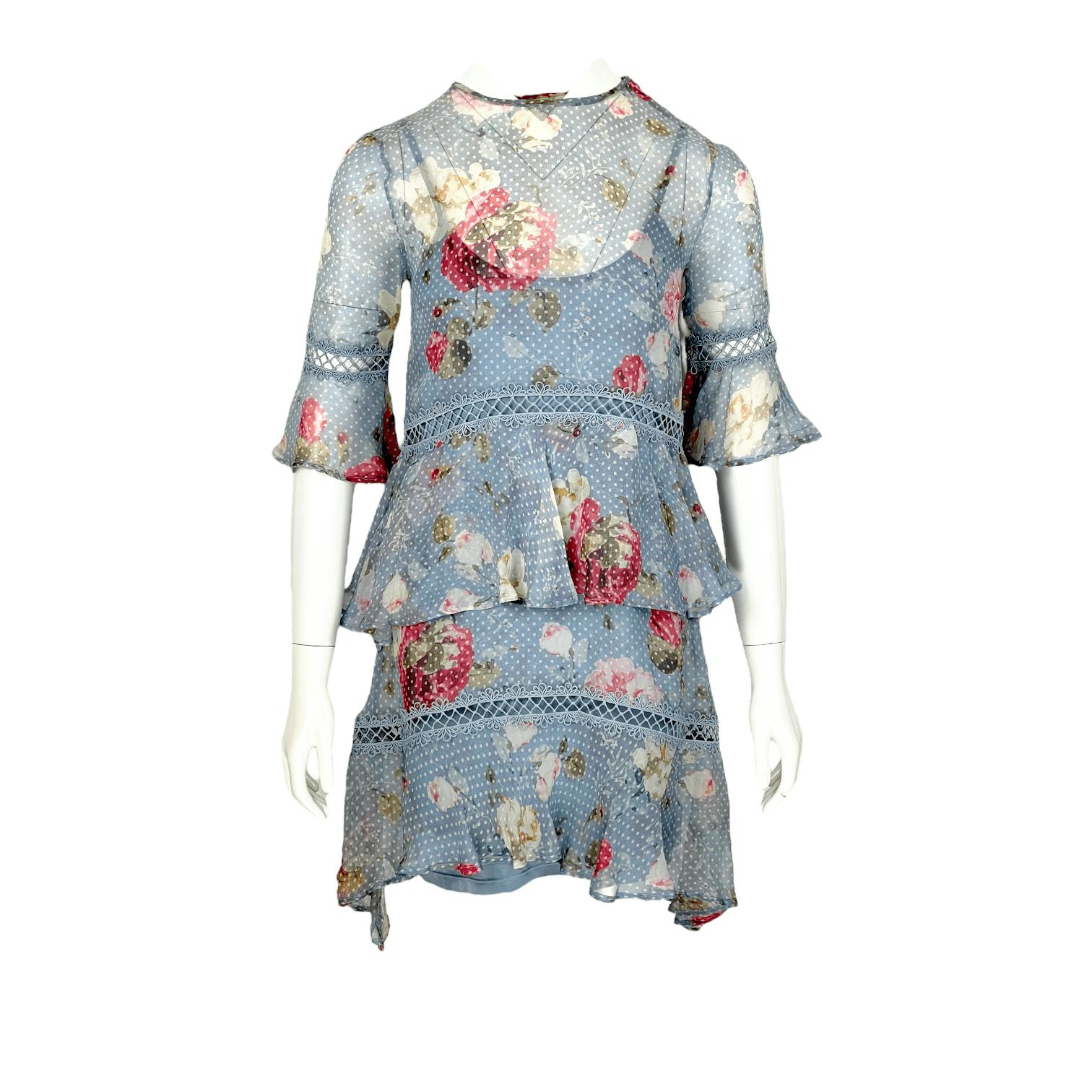 Zimmermann Blue Floral Dress 0 (Pre‑Owned)