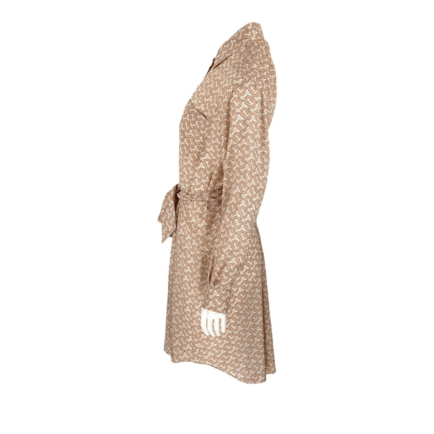 BURBERRY★素敵！GABRIELLE PINK TB MONOGRAM BELTED SILK DRESS BURBERRY GABRIELLE PINK TB MONOGRAM BELTED SILK DRESS US 6