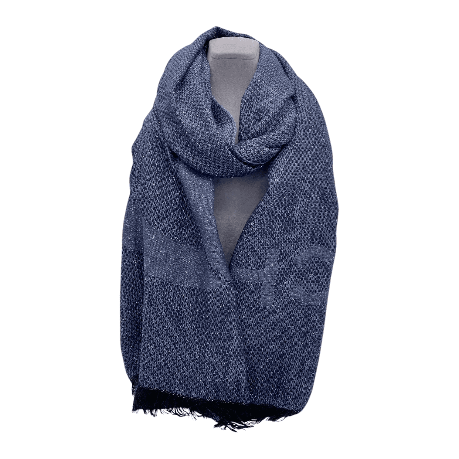 Chanel Navy Blue CC Logo Scarf - CHANEL