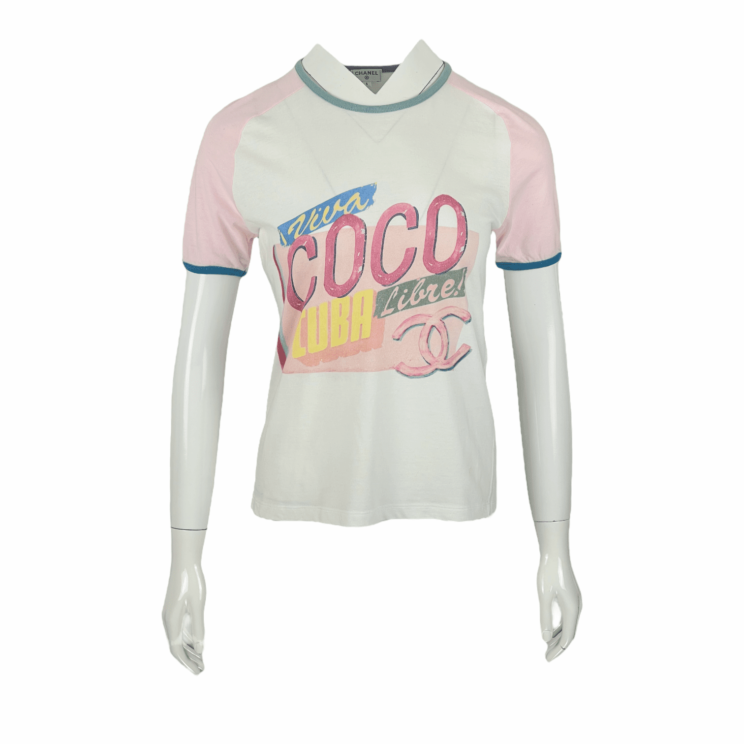 Chanel White Multicolor Coco Cuba Libre Tshirt S - CHANEL