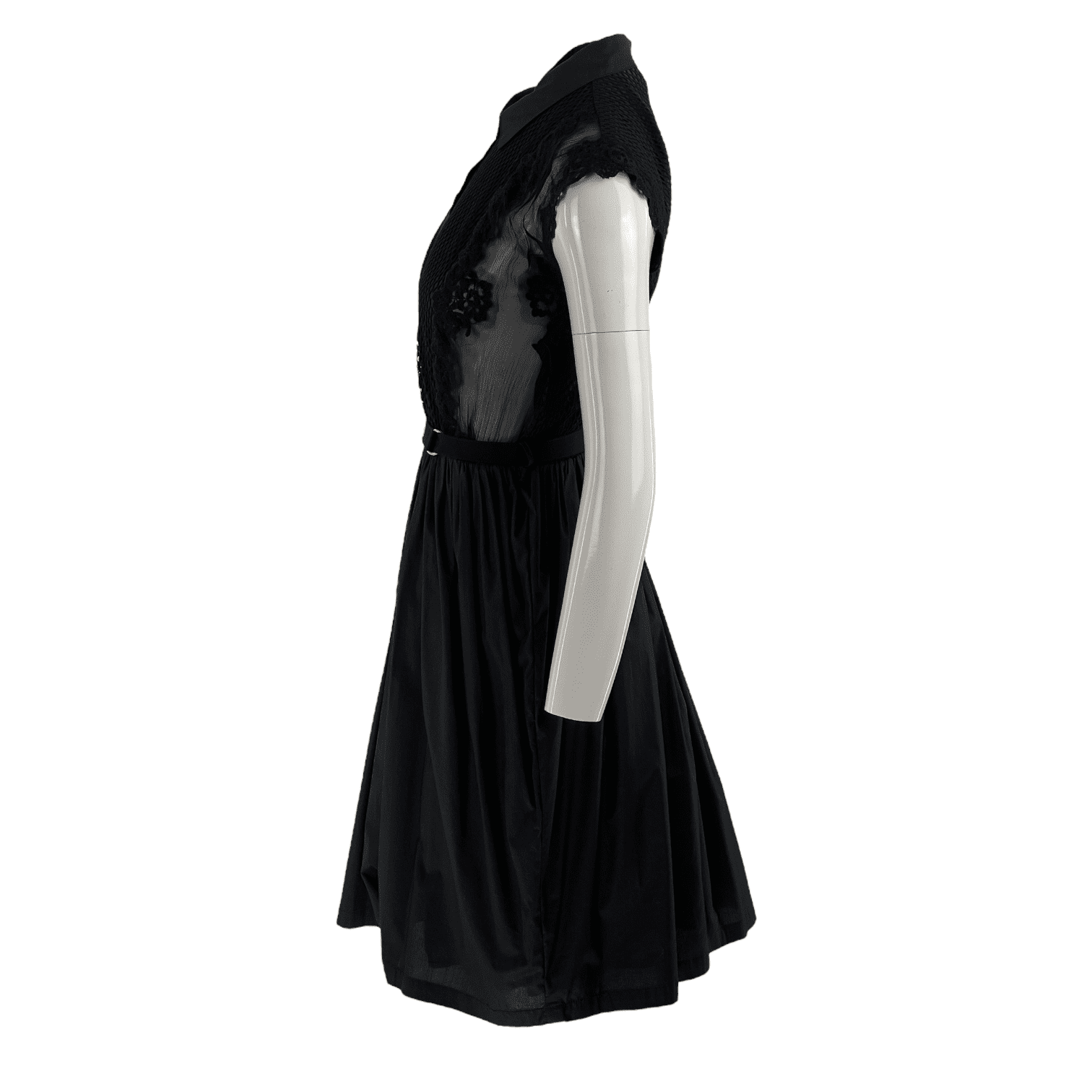 Ermanno Scervino Black Lace Sleeveless Dress IT40 Fiyatı