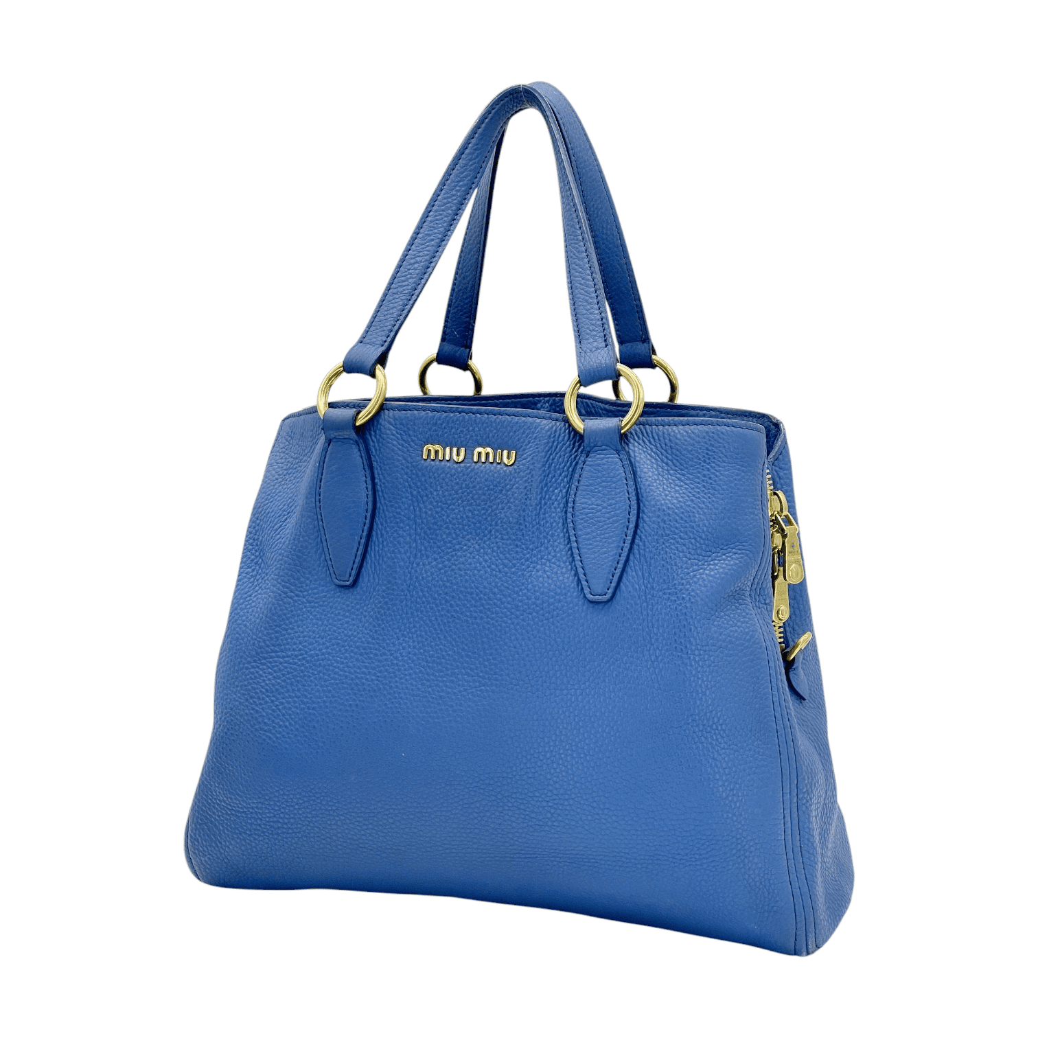 トートバッグ MIU MIU Powder Blue Leather Arcadie Handbag Miu Miu Powder Blue Leather Arcadie Handbag | italist