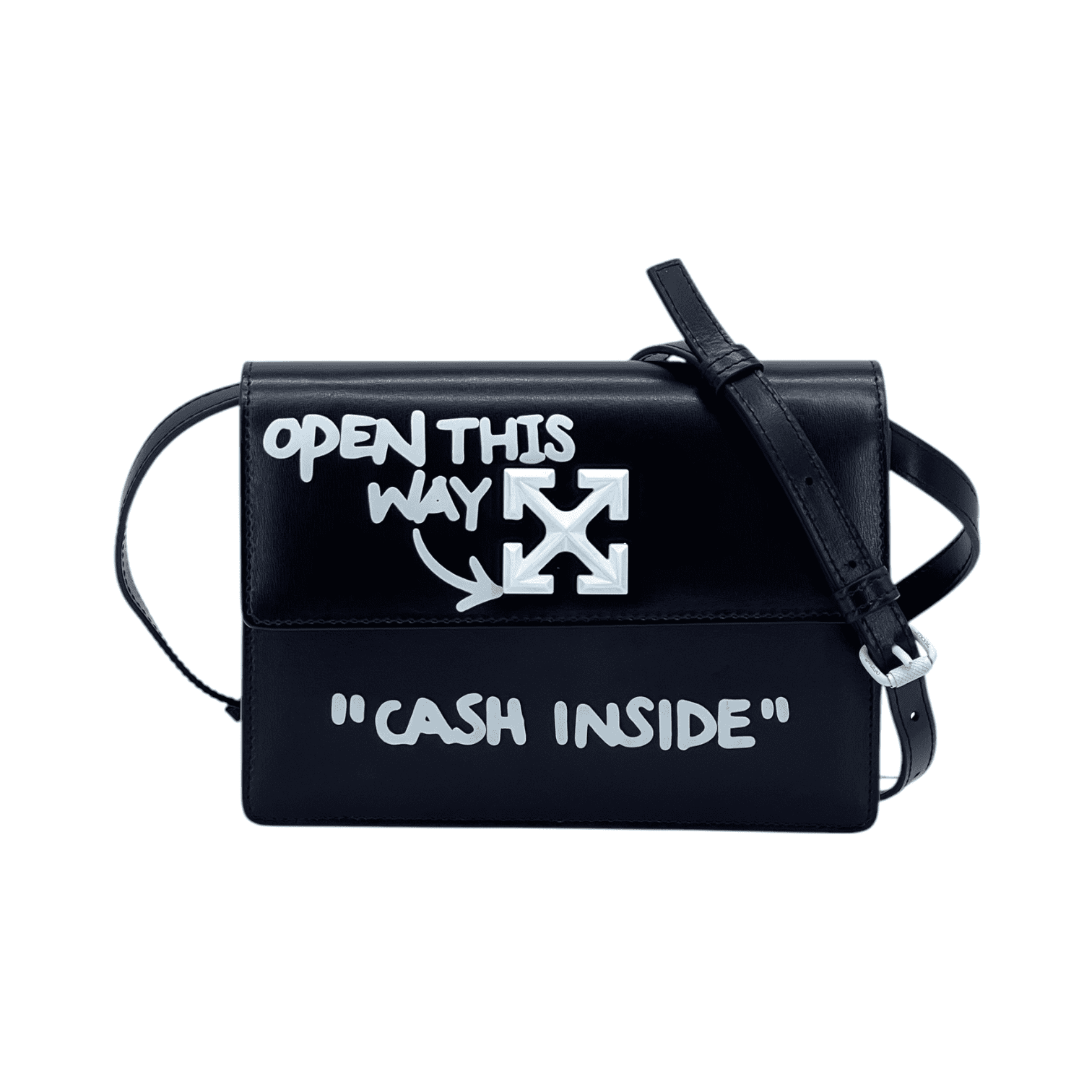 OFF WHITE ◇ Jitney 2.0 Shoulder Bag Off-White Jitney 2.0 logo-plaque Shoulder Bag | Black